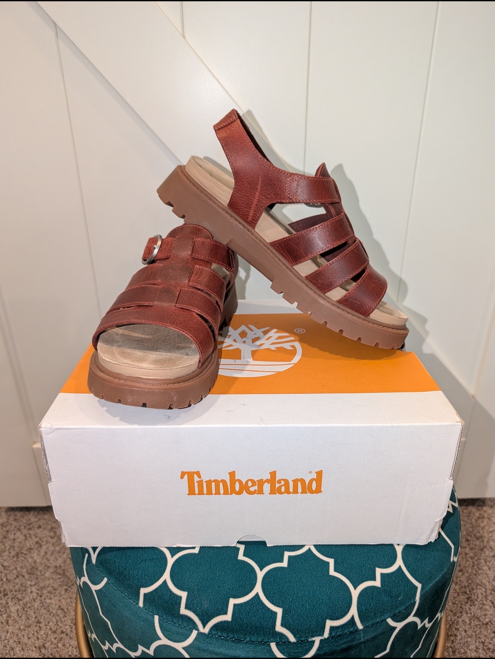 Timberland Brown Leather Fisherman Sandals
